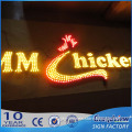 3d stainless steel led lighted chicken sign